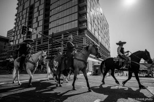 (Trent Nelson  |  The Salt Lake Tribune) Riders with Nuestra Senora at the Days of Õ47 Parade in Salt Lake City on Wednesday, July 24, 2024.