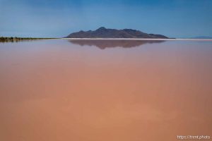 (Trent Nelson  |  The Salt Lake Tribune) The Great Salt Lake and Stansbury Island on Saturday, July 27, 2024.