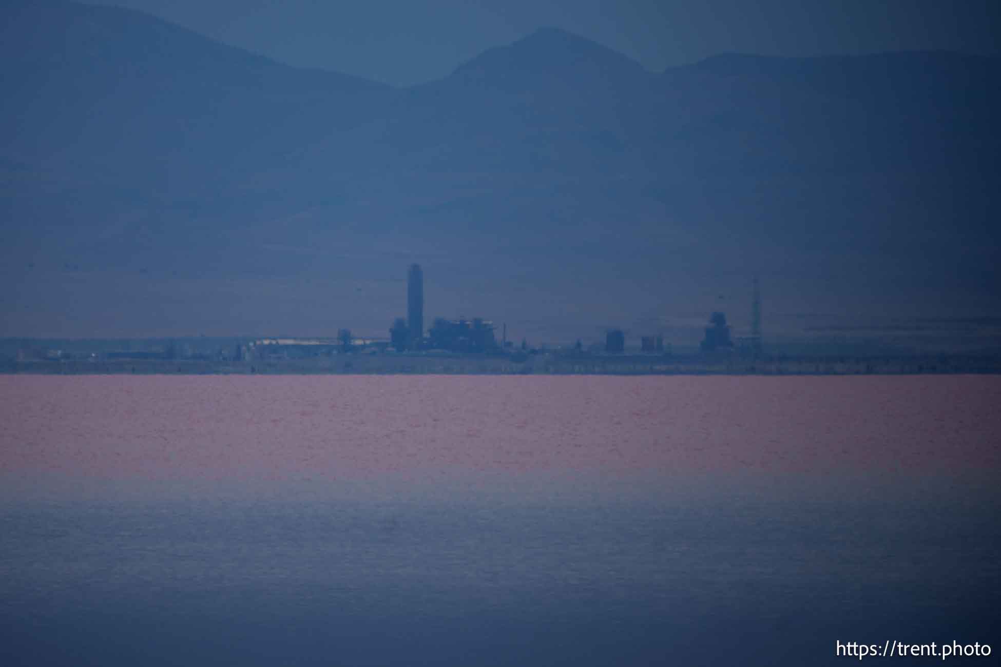 (Trent Nelson  |  The Salt Lake Tribune) US Magnesium is seen across the Great Salt Lake from Stansbury Island on Saturday, July 27, 2024.