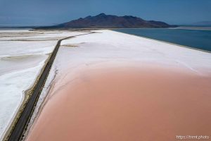 (Trent Nelson  |  The Salt Lake Tribune) The Great Salt Lake and Stansbury Island on Saturday, July 27, 2024.