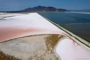 (Trent Nelson  |  The Salt Lake Tribune) The Great Salt Lake and Stansbury Island on Saturday, July 27, 2024.