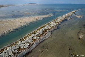 (Trent Nelson  |  The Salt Lake Tribune) The Great Salt Lake north of Stansbury Island on Saturday, July 27, 2024.