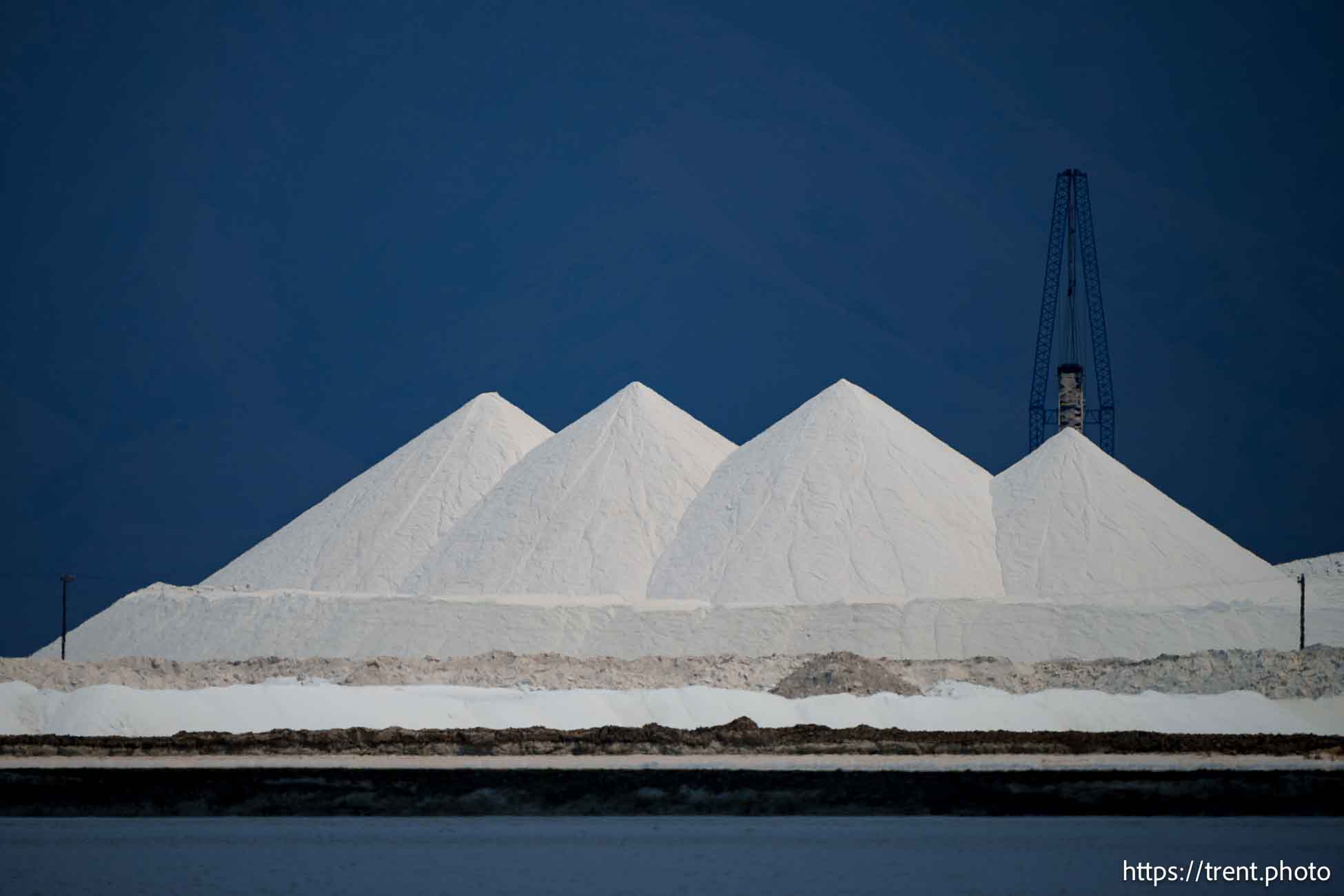 (Trent Nelson | The Salt Lake Tribune) Morton Salt on the shore of the Great Salt Lake on Saturday July 27, 2024.