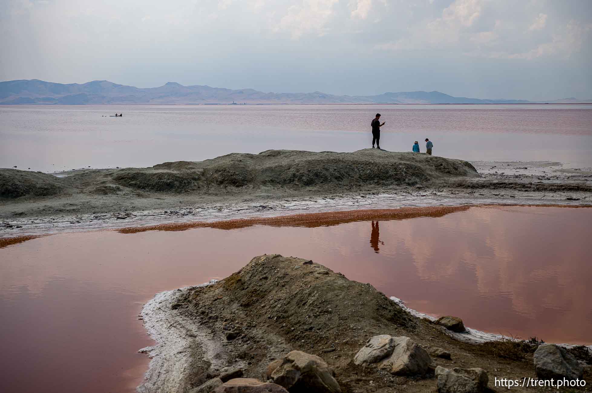 (Trent Nelson  |  The Salt Lake Tribune) The shore of the Great Salt Lake on the west side of  Stansbury Island on Saturday, July 27, 2024.