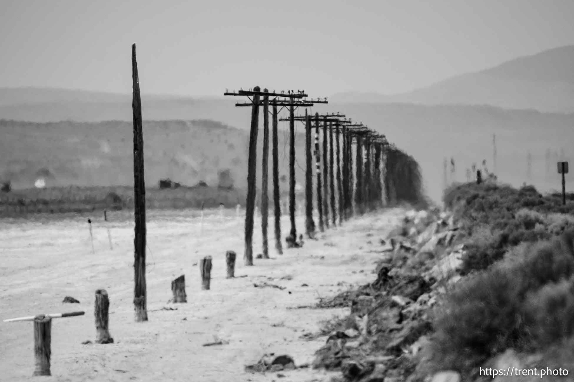 Rail line near Great Salt Lake, Saturday July 27, 2024.