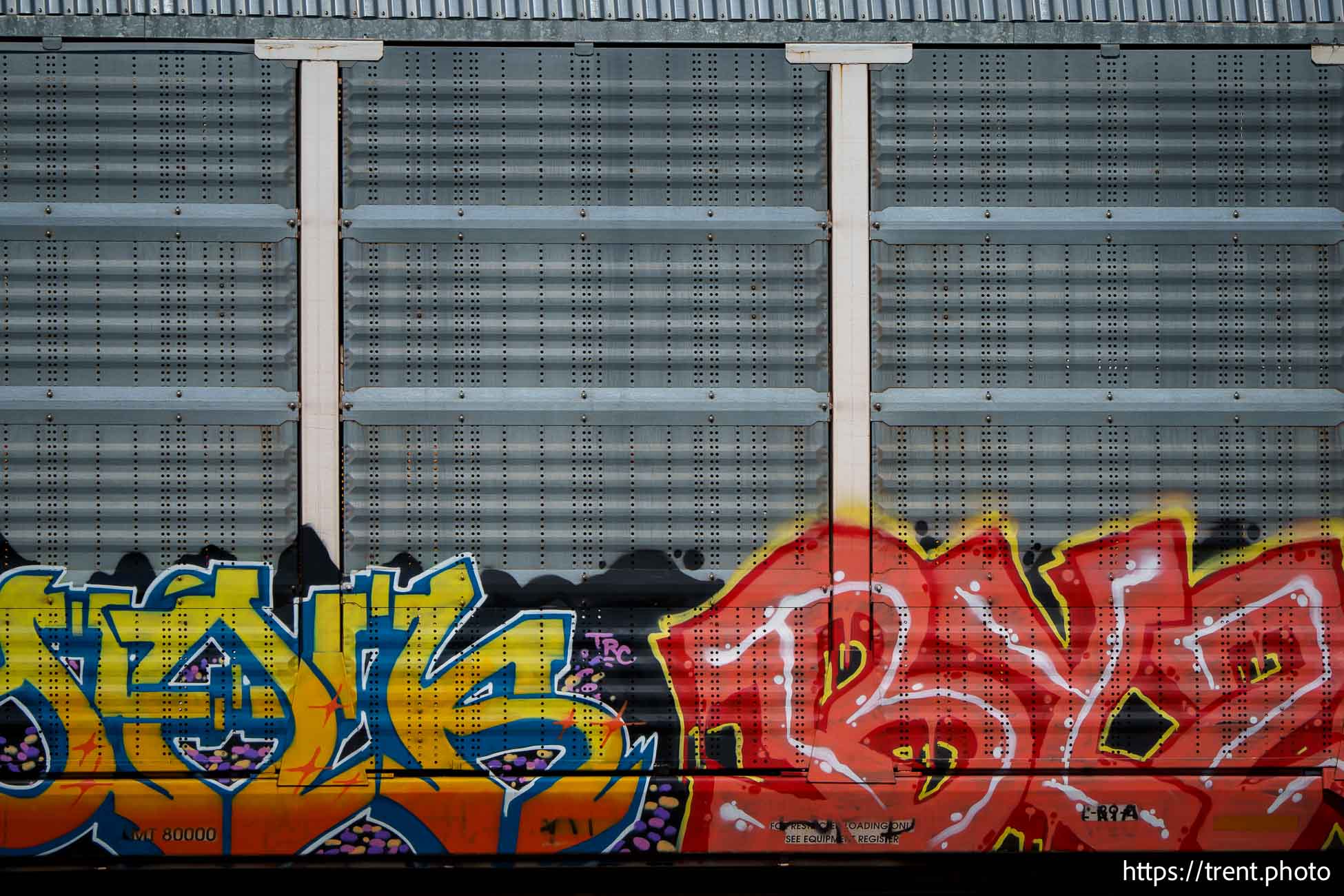 train graffiti in Salt Lake City on Wednesday, Aug. 7, 2024.