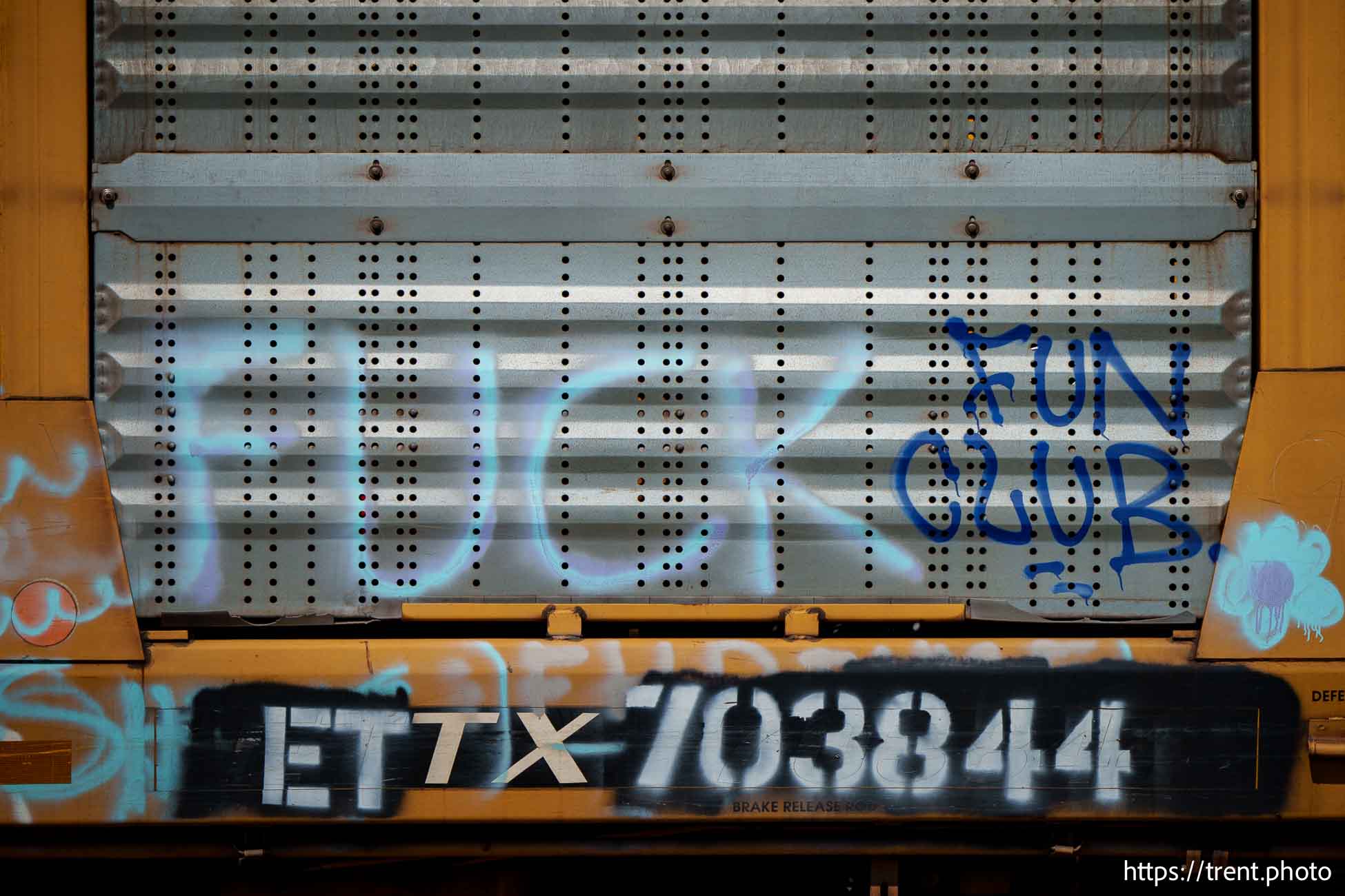 train graffiti in Salt Lake City on Wednesday, Aug. 7, 2024.