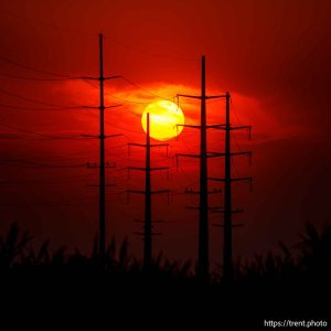 (Trent Nelson  |  The Salt Lake Tribune) The sun goes down near the Utah State Correctional Facility hours before the scheduled execution of Taberon Honie in Salt Lake City on Wednesday, Aug. 7, 2024.