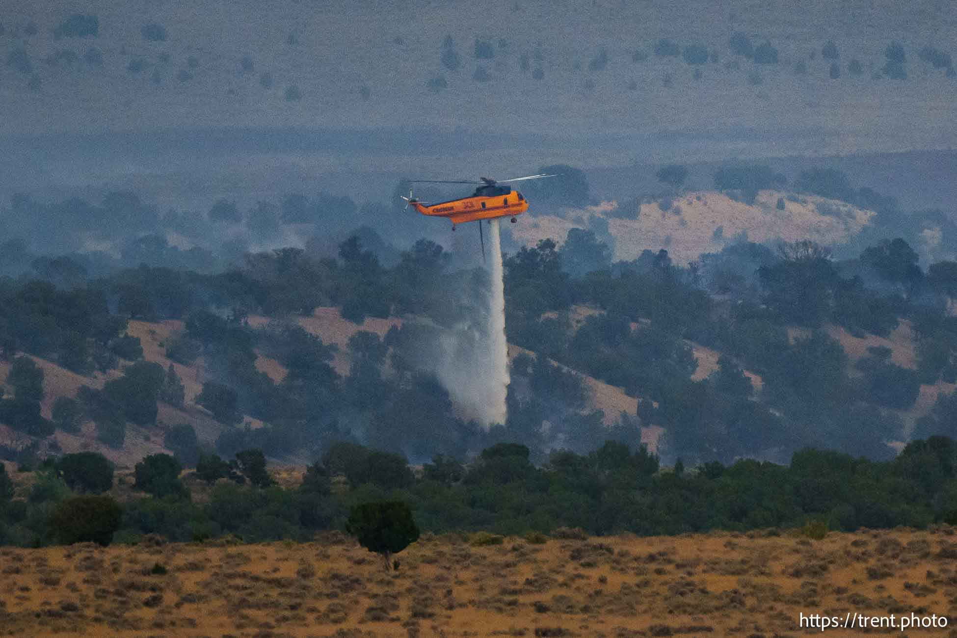 (Trent Nelson  |  The Salt Lake Tribune) Crews fight the Boulter Fire in southeast Tooele County and Juab County on Saturday, Aug. 24, 2024.