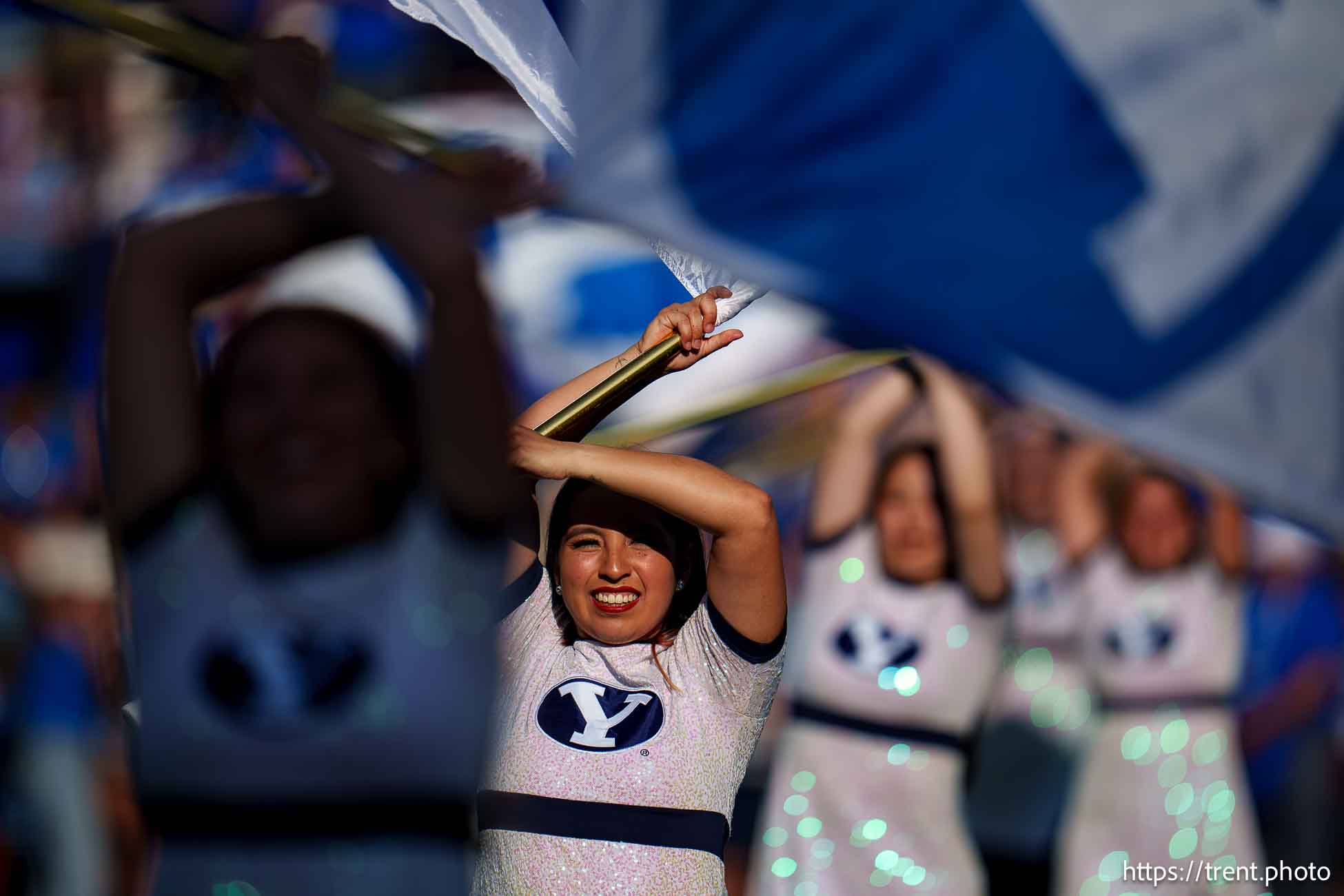 (Trent Nelson  |  The Salt Lake Tribune) Color guard as BYU hosts Southern Illinois, NCAA football in Provo on Saturday, Aug. 31, 2024.