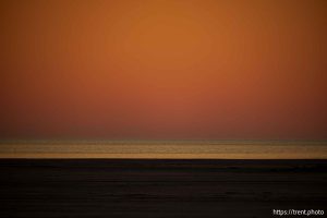 (Trent Nelson | The Salt Lake Tribune) Sunset on the shore of the Great Salt Lake on Friday, Sept. 6, 2024.