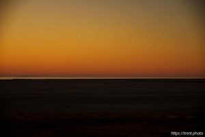 (Trent Nelson | The Salt Lake Tribune) Sunset on the shore of the Great Salt Lake on Friday, Sept. 6, 2024.