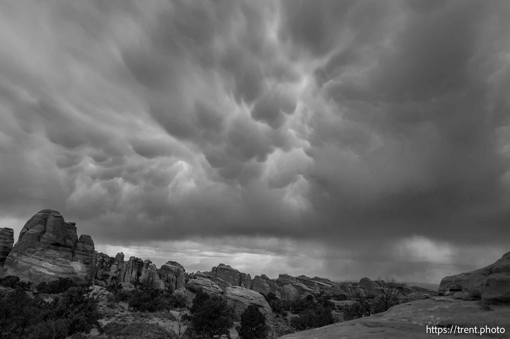 clouds, devil's garden campground, Arches National Park on Saturday, Sept. 21, 2024.