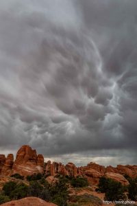 clouds, devil's garden campground, Arches National Park on Saturday, Sept. 21, 2024.