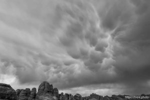 clouds, devil's garden campground, Arches National Park on Saturday, Sept. 21, 2024.