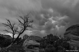 clouds, devil's garden campground, Arches National Park on Saturday, Sept. 21, 2024.