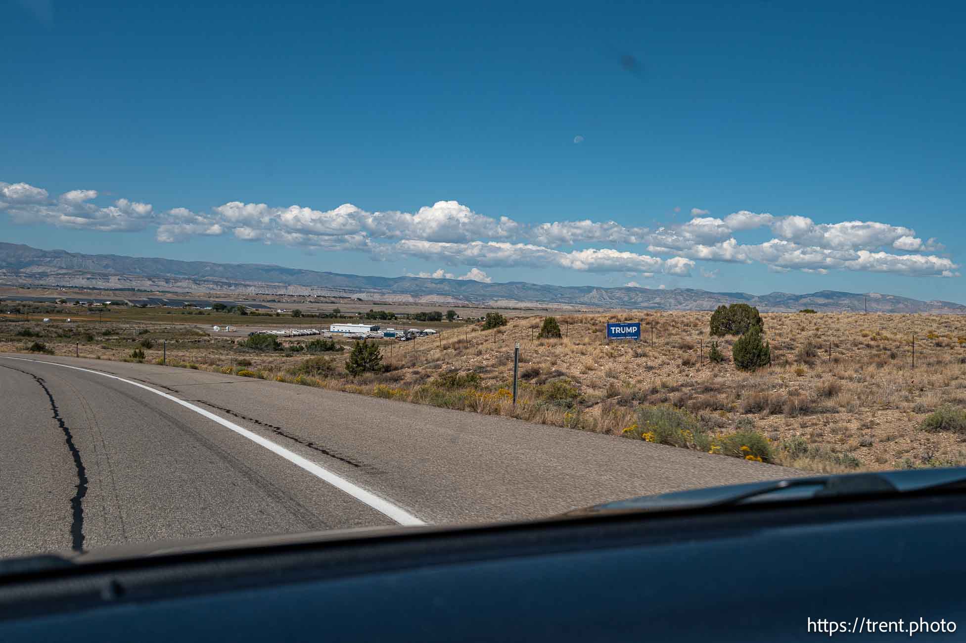 trump sign, driving back from Moab on Sunday, Sept. 22, 2024.