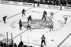 (Trent Nelson  |  The Salt Lake Tribune) 
Utah Hockey Club hosts the Los Angeles Kings, NHL pre-season hockey in Salt Lake City on Monday, Sept. 23, 2024.