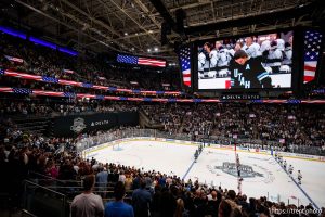 (Trent Nelson  |  The Salt Lake Tribune) Utah Hockey Club hosts the Los Angeles Kings, NHL pre-season hockey in Salt Lake City on Monday, Sept. 23, 2024.