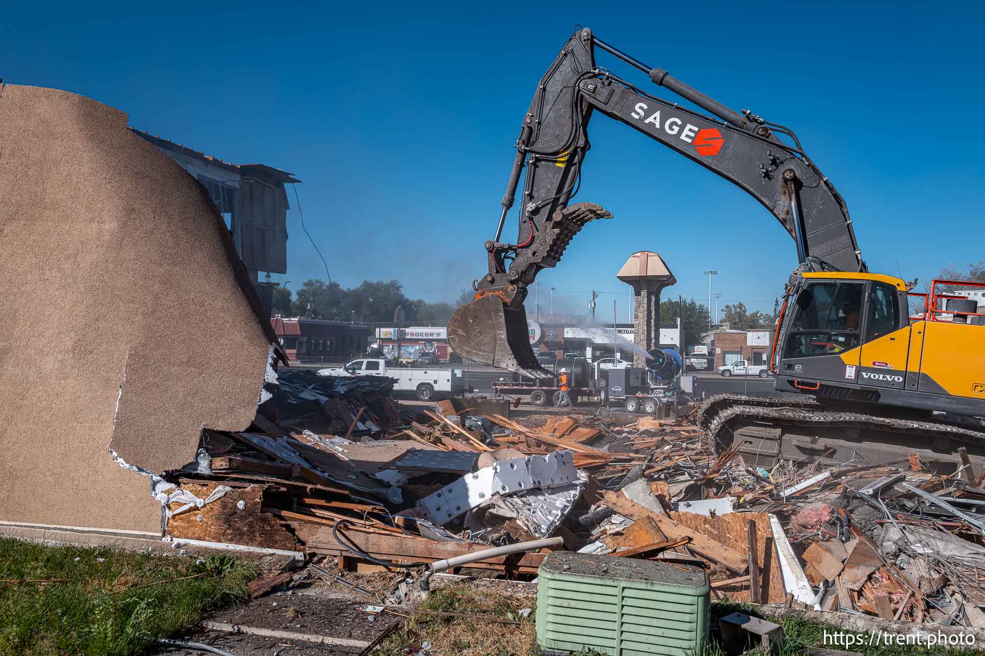 Demolition of State Street Plaza, Salt Lake City on Wednesday, Sept. 25, 2024.