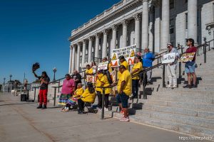 (Trent Nelson  |  The Salt Lake Tribune) Members of the White Mesa Ute community rally at the Utah Capitol in Salt Lake City on Friday, Oct. 4, 2024.