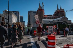 (Trent Nelson  |  The Salt Lake Tribune) 
Phil Lyman supporter at General Conference on Sunday, Oct. 6, 2024.