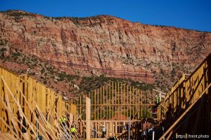 (Trent Nelson  |  The Salt Lake Tribune) The construction of an LDS meetinghouse in Colorado City on Tuesday, Oct. 22, 2024.