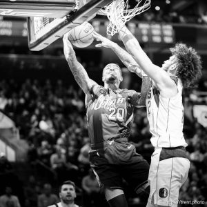 (Trent Nelson  |  The Salt Lake Tribune) Utah Jazz forward John Collins (20) as the Utah Jazz host the Dallas Mavericks, NBA basketball in Salt Lake City on Thursday, Nov. 14, 2024.