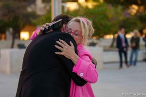 (Trent Nelson  |  The Salt Lake Tribune) Christine Marie and Tolga Katas embrace after Samuel Bateman was sentenced to 50 years at the federal courthouse in Phoenix, Arizona, on Monday, Dec. 9, 2024.