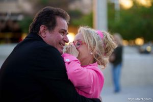 (Trent Nelson  |  The Salt Lake Tribune) Christine Marie and Tolga Katas embrace after Samuel Bateman was sentenced to 50 years at the federal courthouse in Phoenix, Arizona, on Monday, Dec. 9, 2024.