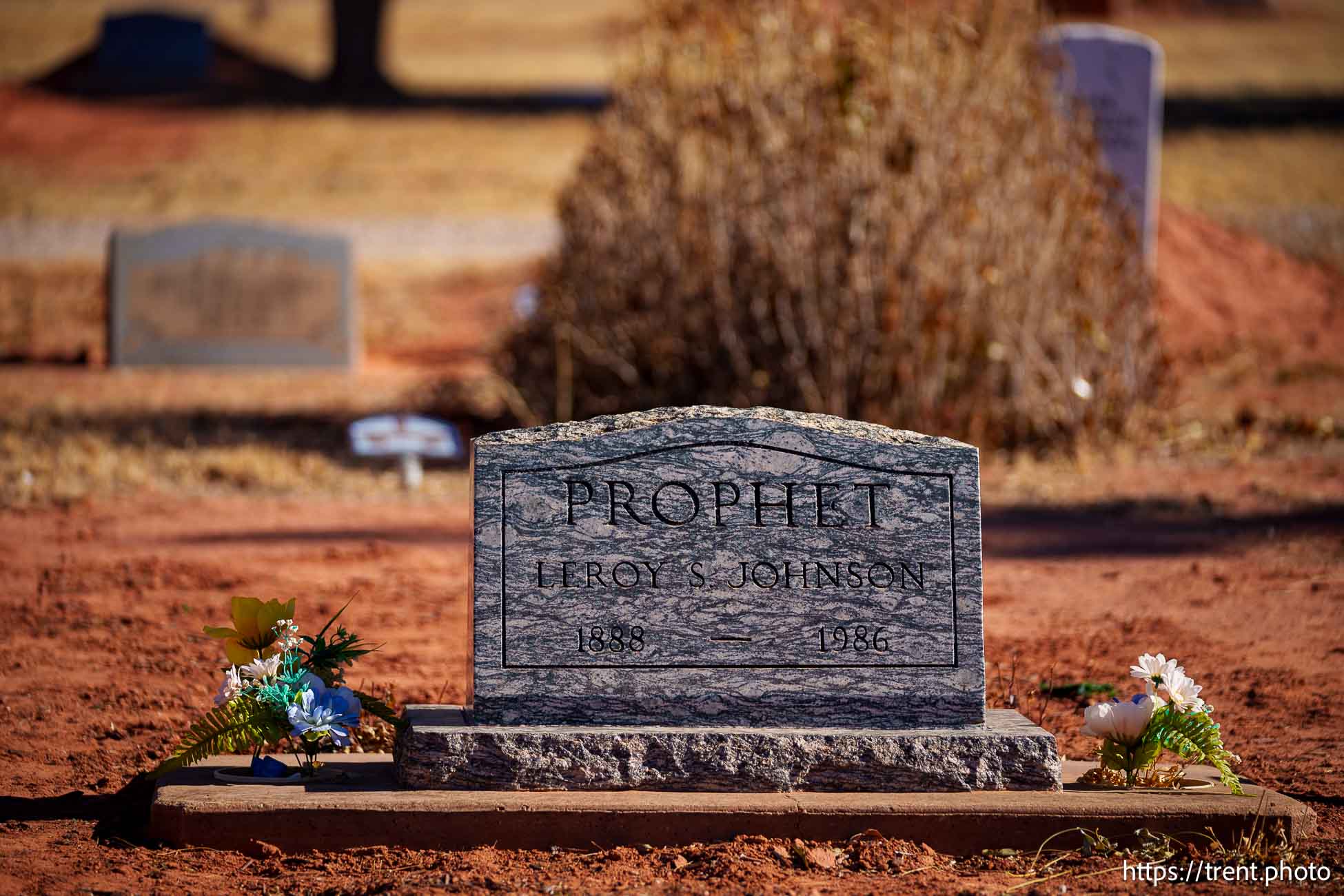 Leroy S. Johnson, Isaac Carling cemetery in Colorado City, Arizona on Tuesday, Dec. 10, 2024.