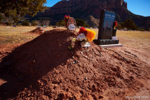 Clayton Jeffs, Isaac Carling cemetery in Colorado City, Arizona on Tuesday, Dec. 10, 2024.