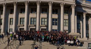 (Trent Nelson  |  The Salt Lake Tribune) Union members and supporters at the Utah Capitol in Salt Lake City on Wednesday, Jan. 29, 2025.