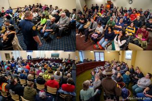 (Trent Nelson  |  The Salt Lake Tribune) Union members and supporters fill a committee room and three overflow rooms for a meeting of the Senate Revenue and Taxation Committee at the Utah Capitol in Salt Lake City on Wednesday, Jan. 29, 2025.