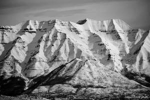 Mount Timpanogos from across Utah Lake, desert drive on Sunday, Feb. 23, 2025.