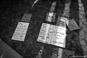 (Trent Nelson  |  The Salt Lake Tribune) We Are The People protest outside of the Utah Coalition Against Pornography's conference in Sandy on Saturday, March 1, 2025.