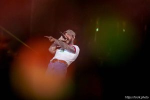 (Trent Nelson  |  The Salt Lake Tribune) Post Malone performs at Rice-Eccles Stadium in Salt Lake City on Tuesday, April 29, 2025.