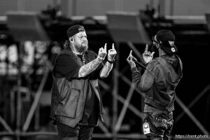 (Trent Nelson  |  The Salt Lake Tribune) Jelly Roll performs at Rice-Eccles Stadium in Salt Lake City on Tuesday, April 29, 2025.
