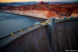 (Trent Nelson  |  The Salt Lake Tribune) Glen Canyon Dam in Page, Ariz., on Monday, May 19, 2025.