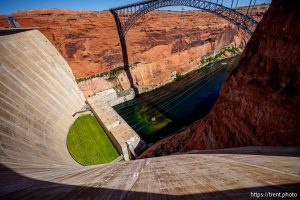 (Trent Nelson  |  The Salt Lake Tribune) Glen Canyon Dam in Page, Ariz. on Tuesday, May 20, 2025.