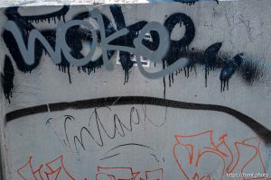 woke, graffiti in Salt Lake City on Thursday, May 29, 2025.