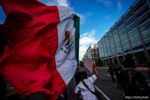 (Trent Nelson | The Salt Lake Tribune) 'No Kings' protest march in Salt Lake City, Saturday, June 14, 2025.