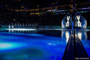 (Trent Nelson  |  The Salt Lake Tribune) The Utah Mammoth host the Calgary Flames, NHL hockey in Salt Lake City on Wednesday, Oct. 15, 2025.