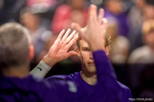 (Trent Nelson  |  The Salt Lake Tribune) Utah Jazz forward Lauri Markkanen (23) as the Utah Jazz host the Portland Trail Blazers, NBA basketball in Salt Lake City on Wednesday, Oct. 29, 2025.