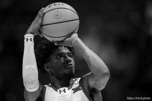 (Trent Nelson  |  The Salt Lake Tribune) Utah Utes guard Don McHenry (3) as Utah hosts Weber State, NCAA basketball in Salt Lake City on Saturday, Nov. 8, 2025.