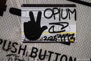 Opium sticker in Salt Lake City on Tuesday, Nov. 18, 2025.