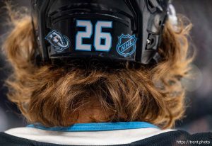 (Trent Nelson  |  The Salt Lake Tribune) Utah Mammoth defenseman Dmitri Simashev (26) as the Utah Mammoth host the New York Rangers in Salt Lake City on Saturday, Nov. 22, 2025.