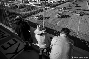 (Trent Nelson  |  The Salt Lake Tribune) Letters are tied to a fence at the start of an overpass protest in West Valley City on Friday, Oct. 31, 2025.