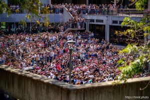 (Trent Nelson  |  The Salt Lake Tribune) Charlie Kirk appears at Utah Valley University in Orem on Wednesday, Sept. 10, 2025. He was shot minutes later.