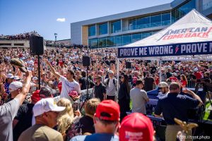 (Trent Nelson  |  The Salt Lake Tribune) Charlie Kirk appears at Utah Valley University in Orem on Wednesday, Sept. 10, 2025. He was shot minutes later.